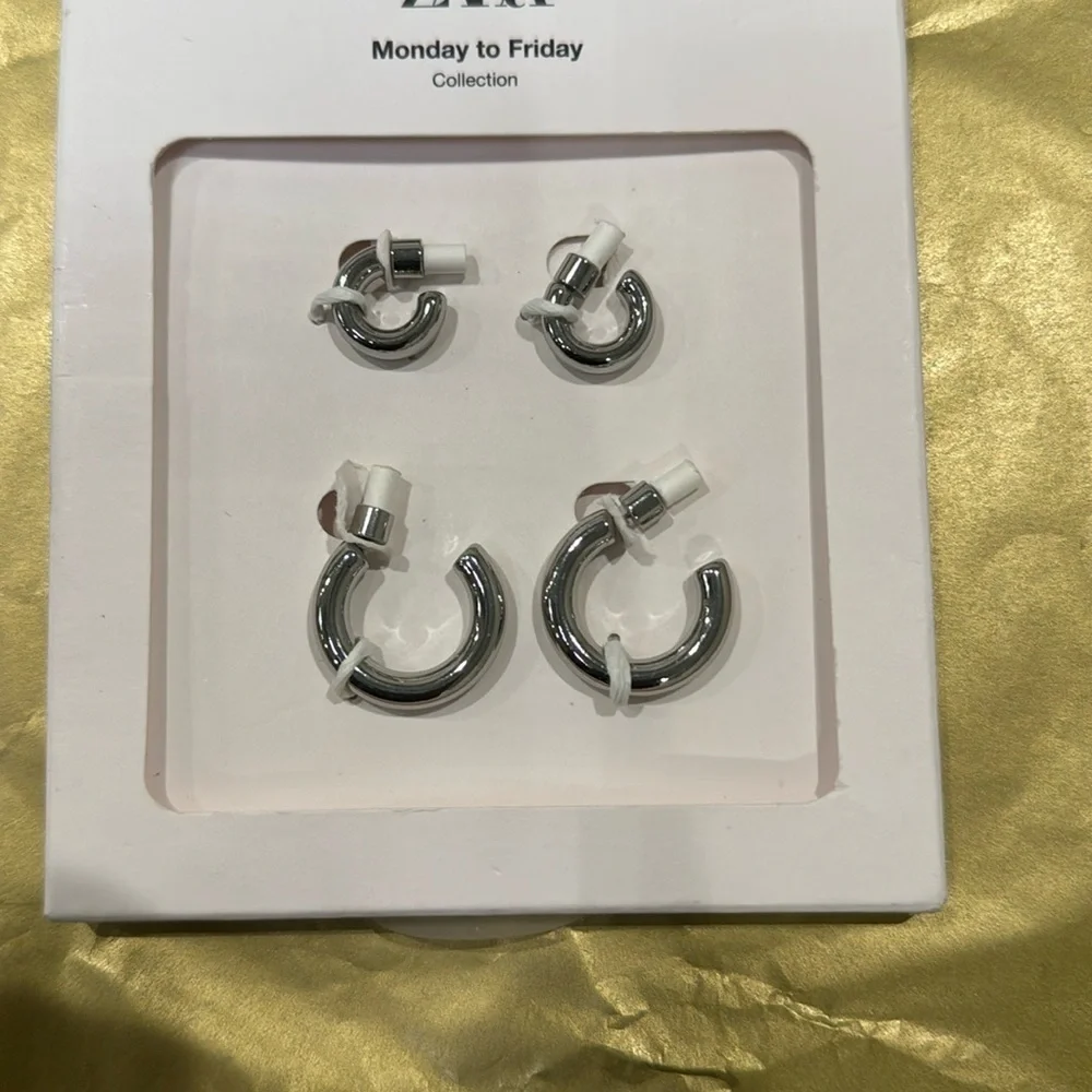 Zara Pack of Hoop earrings Monday to Friday collection ✨🔥🔥🔥